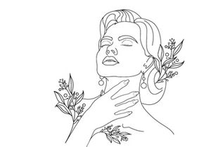 Line Art Flower Drawing Women