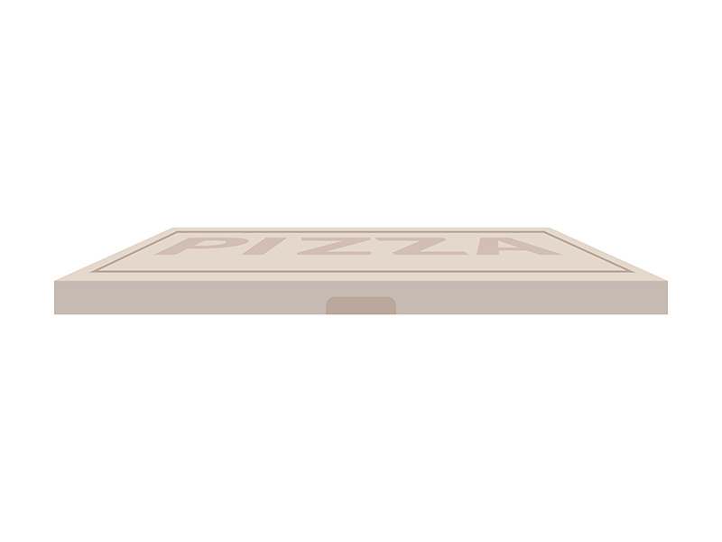 Pizza box semi flat color vector object