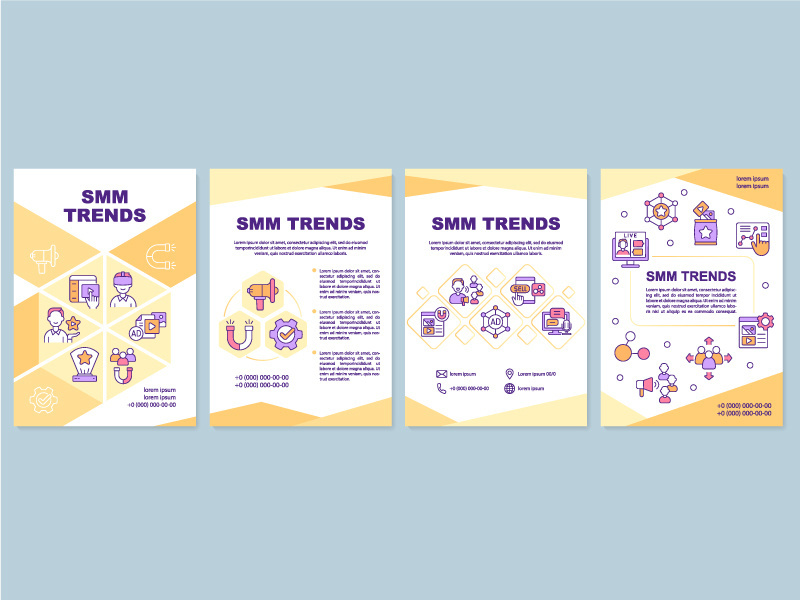 SMM trends yellow brochure template