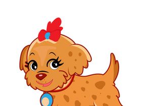 Happy Cute Puppy Cartoon. Portrait Cute Little Dog Vector Illustration Can Be Used for T-shirt Print, Kids Wear Fashion Design. Isolated on White Background.
