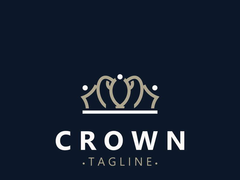 Premium style crown logo vintage abstract symbol. Royal king icon. Modern luxury brand element sign. Vector illustration