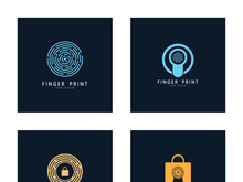 simple flat fingerprint logo,for security,identification,badge,emblem,business card,digital,vector