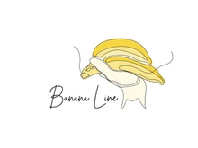 Banana Logo Design, Fruit Vector With Line Art Style, Product Brand Walpaper Illustration