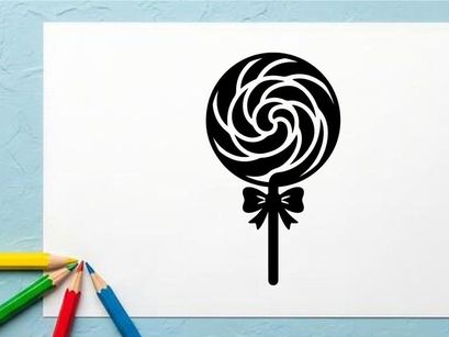 Diseño de lollipop negro y blanco con corbata para decoración de Halloween o fiestas