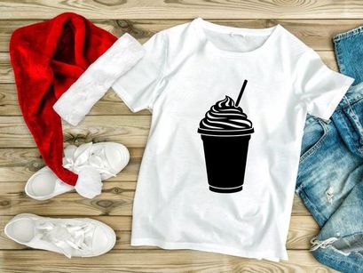 Iced Drink with Whipped Cream and Straw