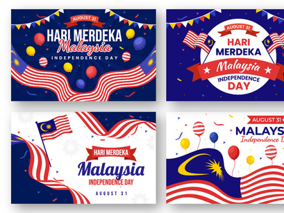 20 Malaysia Independence Day Vector Illustration