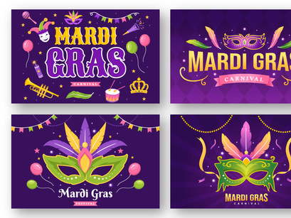 17 Mardi Gras Carnival Illustration