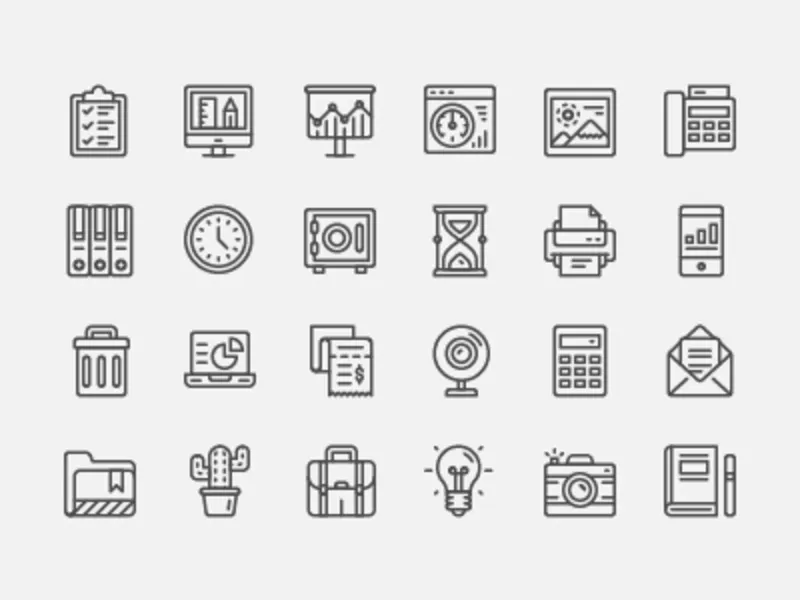 Office Icon Set [AI, SVG, PNG]