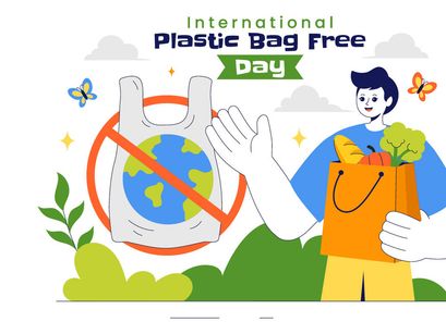 7 International Plastic Bag Free Day Illustration