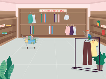 Fashion store on Black friday flat color vector illustration preview picture