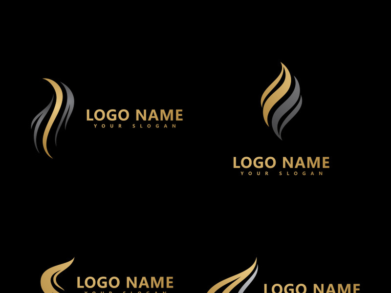 Hair logo  hair wave icon  vector template