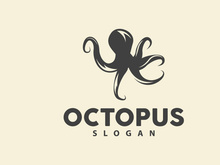 Octopus Logo, Sea Animals Vector