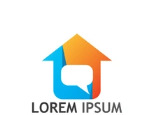 Creative chat room bubble logo design.