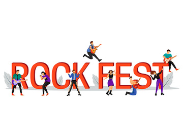 Rock fest flat color vector illustration preview picture