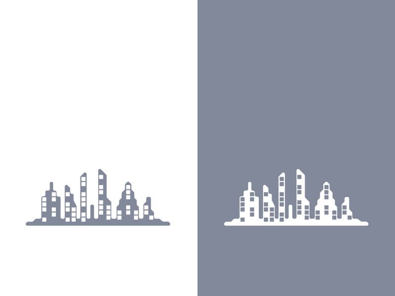 Modern city skyline icon silhouette vector illustration design