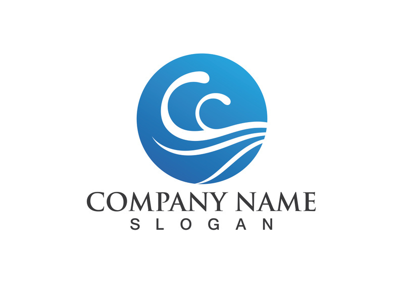 water wave logo design template