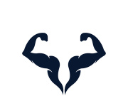 Arm muscle silhouette logo biceps icon vector illustration