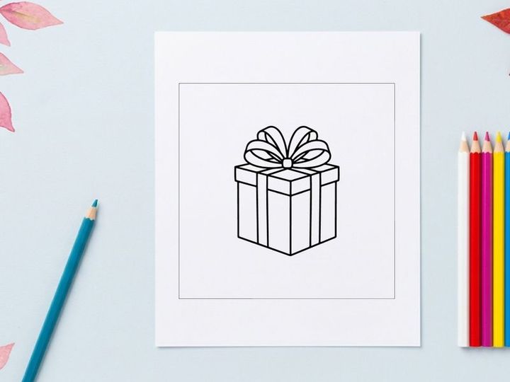 Elegant Christmas gift box with silver ribbon bow for holiday celebrations and festive gifting