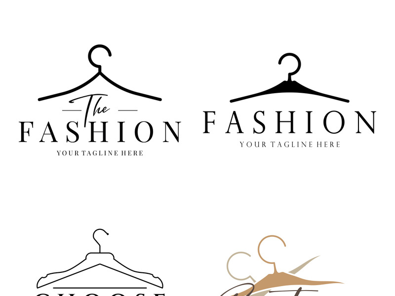 Simple clothes hanger logo details with creative design.for business, boutique, fashion, lifestyle, beauty, wardrobe, wedding dress, clothing store
