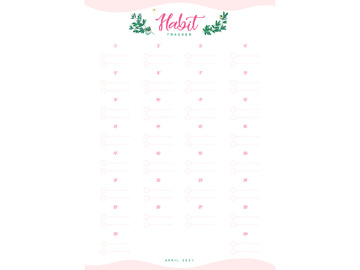 Monthly habit track creative planner page design preview picture