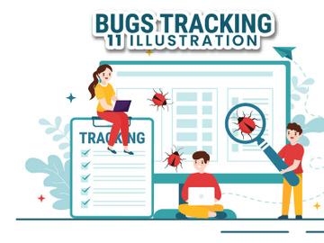 11 Mobile Phone Bug Tracking Illustration preview picture