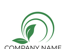 Green leaf logo design vector illustration