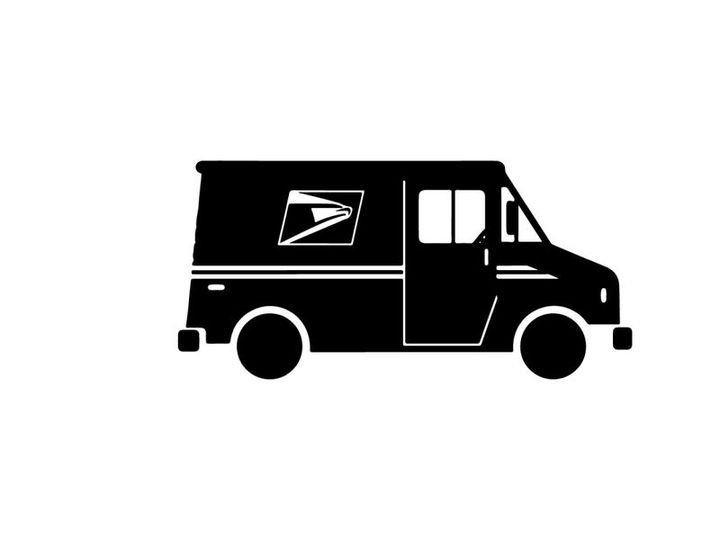 Us postal service delivery truck silhouette