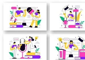 10 Rhetoric Vector Illustration