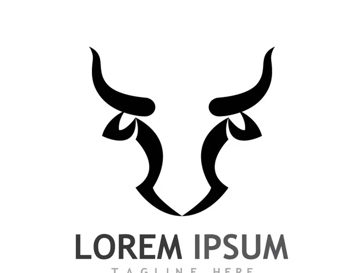 Vintage bull head horns logo