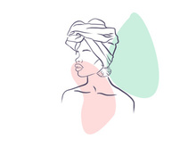 Line art portrait woman, Flower face one line vector illustration