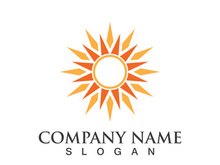 Creative sun concept logo illustration design template
