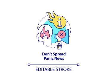 Do not spread panic news concept icon preview picture