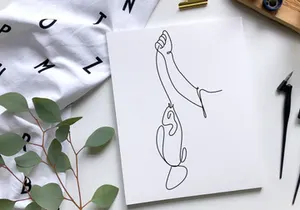 Fishing one line art minimalis