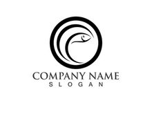 Fish jump logo animal vector