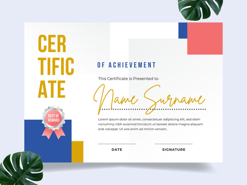 Modern certificate design template