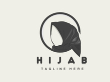 HIjab Logo, Fashion Product Vector Brand, Muslim Women Hijab Boutique Design