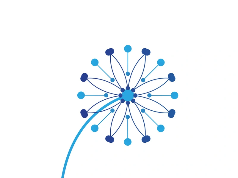 Dandelion flower logo vector