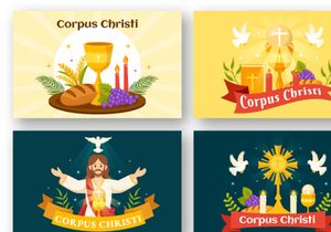 12 Corpus Christi Catholic Religious Illustration