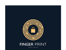 simple flat fingerprint logo,for security,identification,badge,emblem,business card,digital,vector