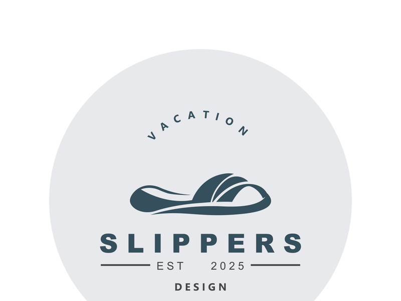 Slippers Logo creative Design vintage Concept Illustration Symbol Icon