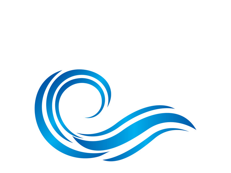 Water wave vector illustration logo template design