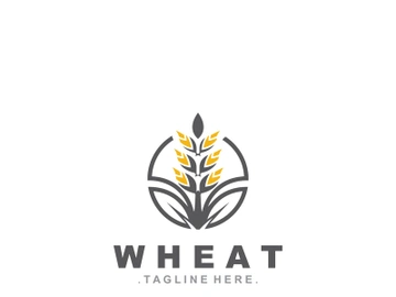Wheat logo concept, agriculture nature wheat grain logo template preview picture