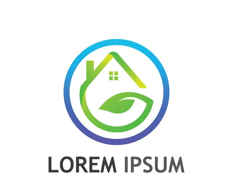 Natural green leaf logo.