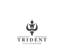 Trident Poseidon Logo, Spear Simple Vintage Template Design