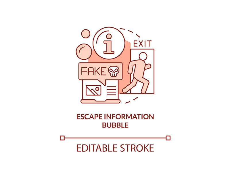Escape information bubble red concept icon