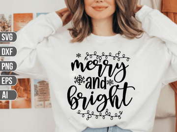 Merry and bright SVG preview picture