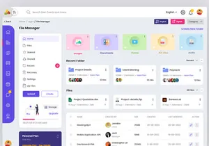 Admin Dashboard File Manager Page Web UI Template