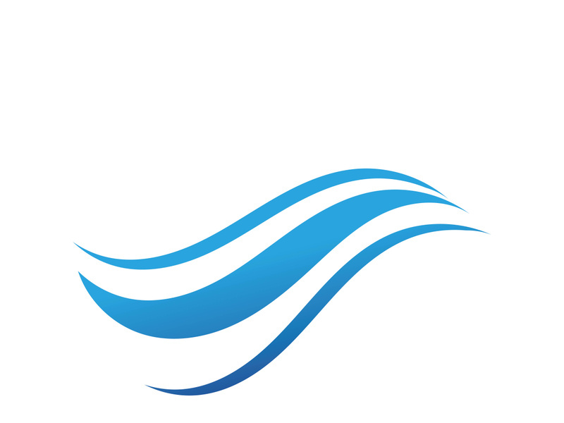 Water wave icon vector template logo