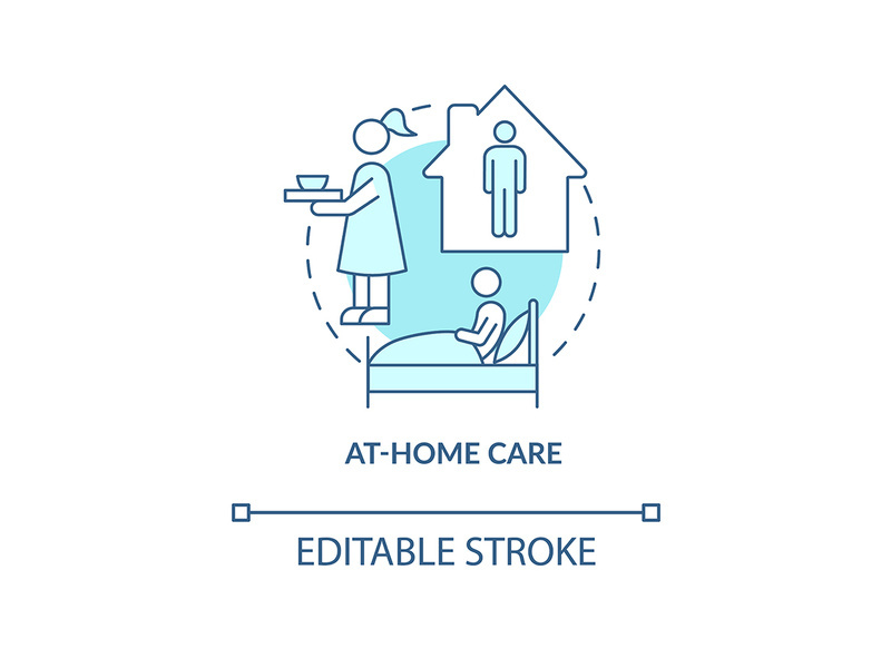 At home care blue concept icon