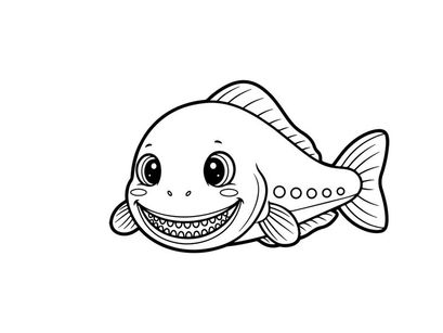 cute smiling fish mascot vector illustration flat design